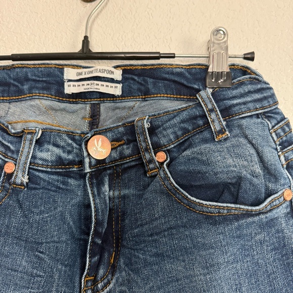 One by One Teaspoon Hoodlums Bowed Leg Skinny Jeans 27 - Picture 5 of 9